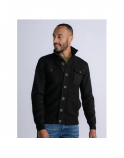 Gilet cardigan col montant noir homme - Petrol Industries