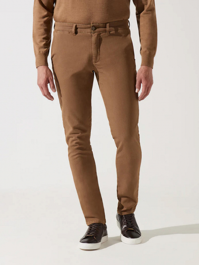 Pantalon chino slim verfait marron homme - Izac