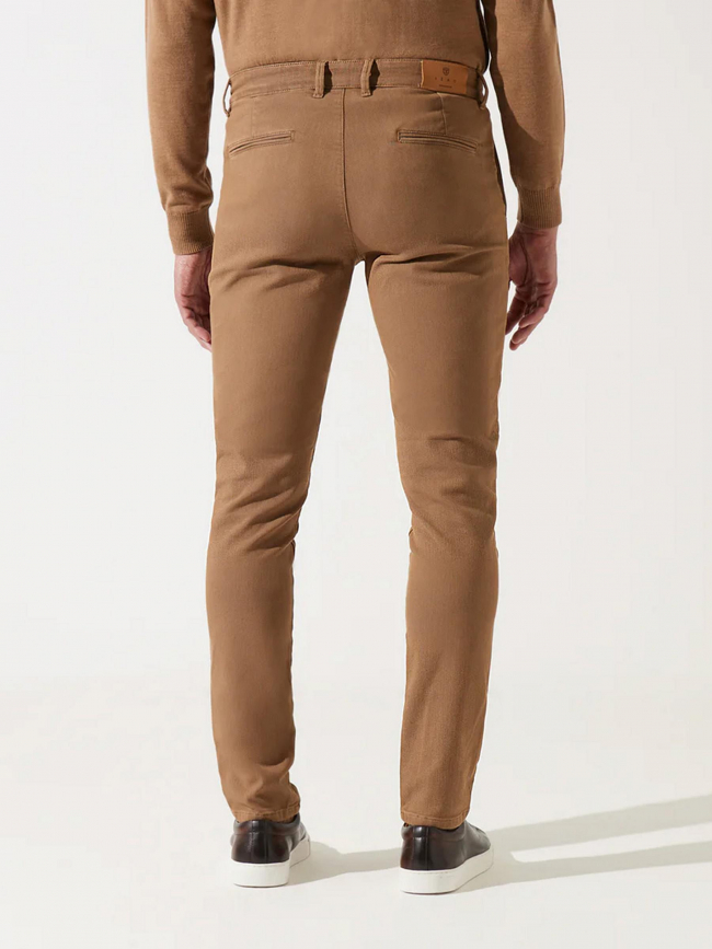 Pantalon chino slim verfait marron homme - Izac