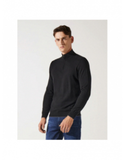 Pull col zippé camionneur bacary noir homme - Izac