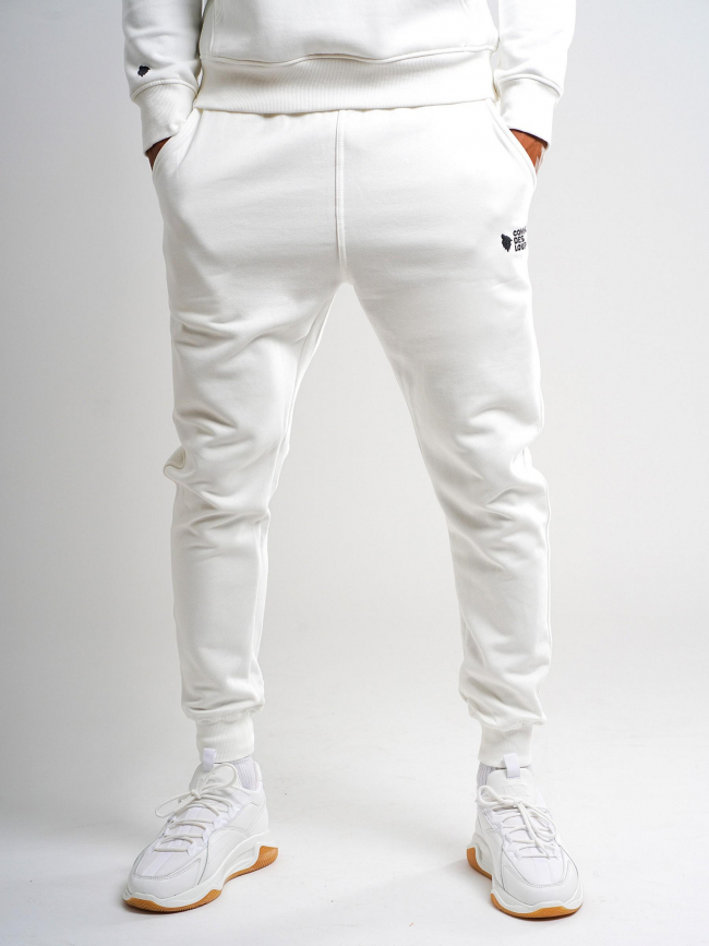 Jogging uni logo brodé dovil blanc homme - Comme Des Loups