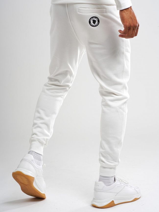 Jogging uni logo brodé dovil blanc homme - Comme Des Loups