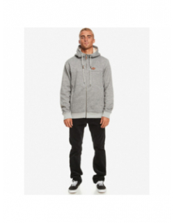 Sweat zippé à capuche fourré cypress gris homme - Quiksilver