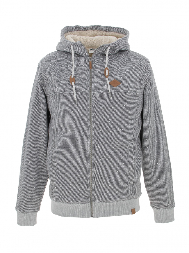 Sweat zippé à capuche fourré cypress gris homme - Quiksilver