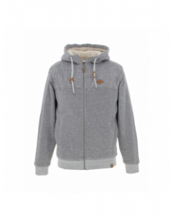 Sweat zippé à capuche fourré cypress gris homme - Quiksilver