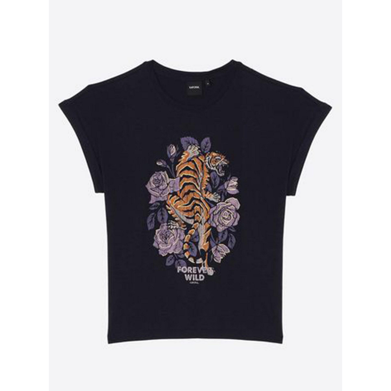 T-shirt tigre kalig bleu marine fille - Kaporal