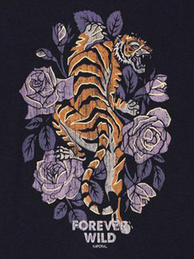 T-shirt tigre kalig bleu marine fille - Kaporal