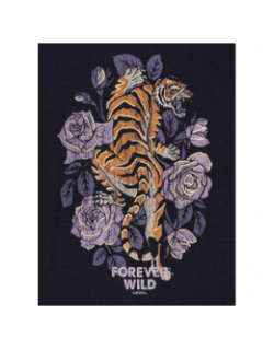 T-shirt tigre kalig bleu marine fille - Kaporal