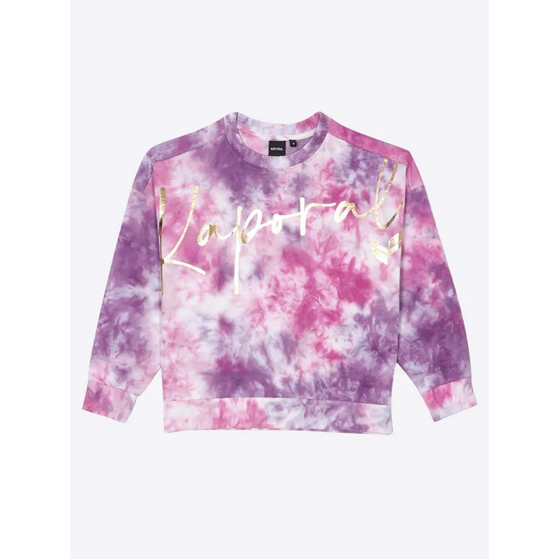 Sweat tie dye krya rose violet fille - Kaporal