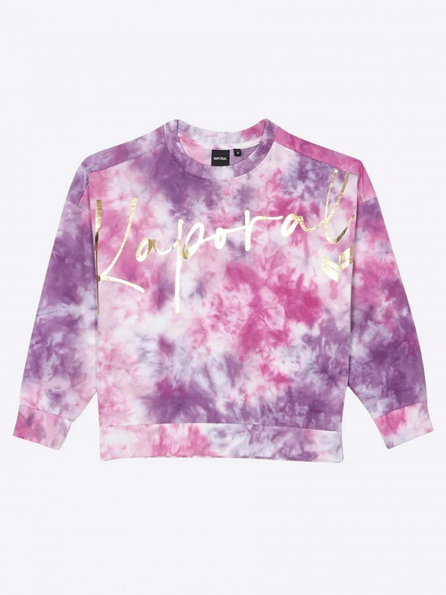 Sweat tie dye krya rose violet fille - Kaporal