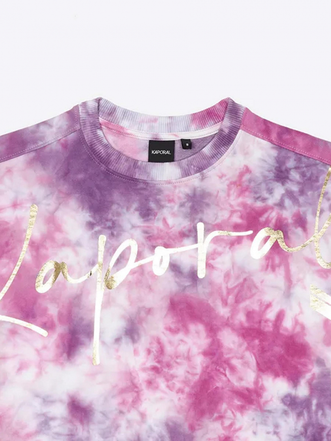 Sweat tie dye krya rose violet fille - Kaporal