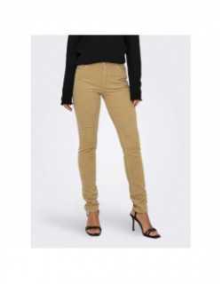 Pantalon effet velours blush beige femme - Only