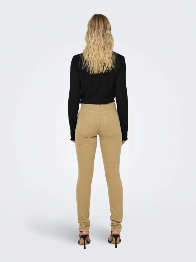 Pantalon effet velours blush beige femme - Only