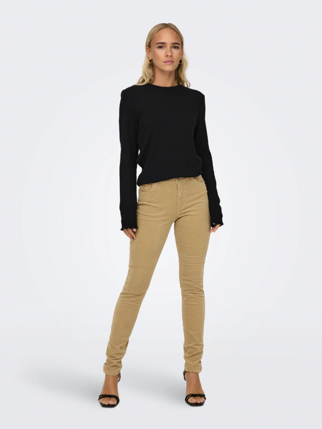 Pantalon effet velours blush beige femme - Only