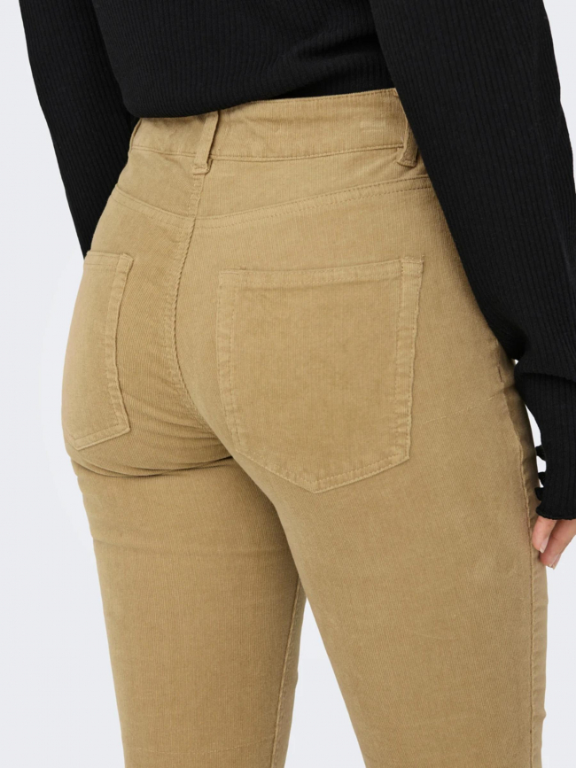 Pantalon effet velours blush beige femme - Only