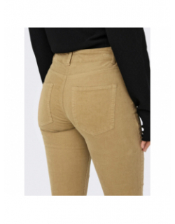 Pantalon effet velours blush beige femme - Only