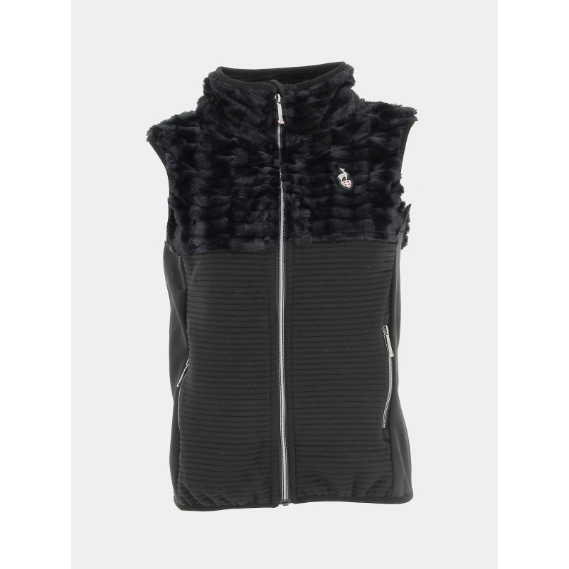 Veste sans manche fausse fourrure suage noir femme - Aulp