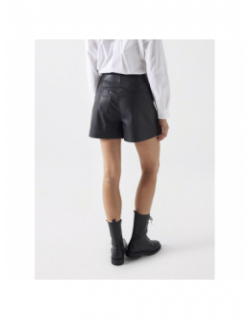 Jupe short simili-cuir asymétrique noir femme - Salsa