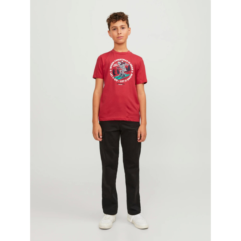 T-shirt christmas skull rouge enfant - Jack & Jones