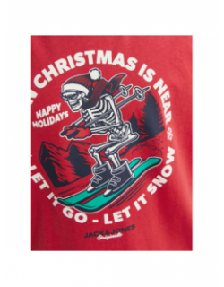 T-shirt christmas skull rouge enfant - Jack & Jones