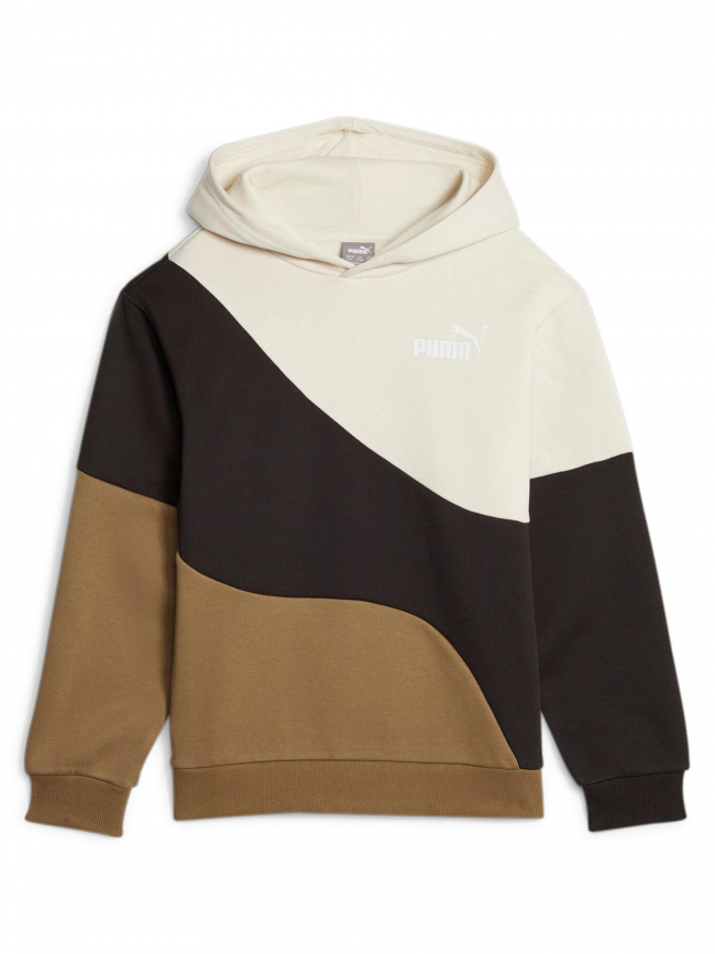 Sweat à capuche colorblock cat marron enfant - Puma