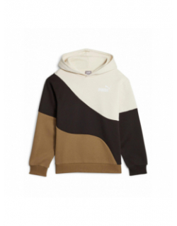 Sweat à capuche colorblock cat marron enfant - Puma