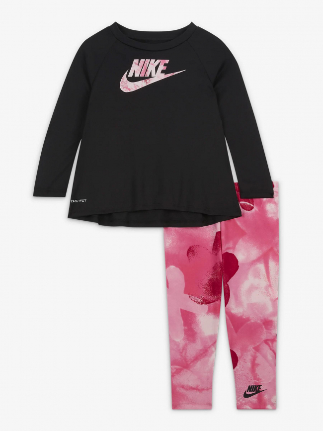 Ensemble legging t-shirt dri-fit noir rose fille - Nike