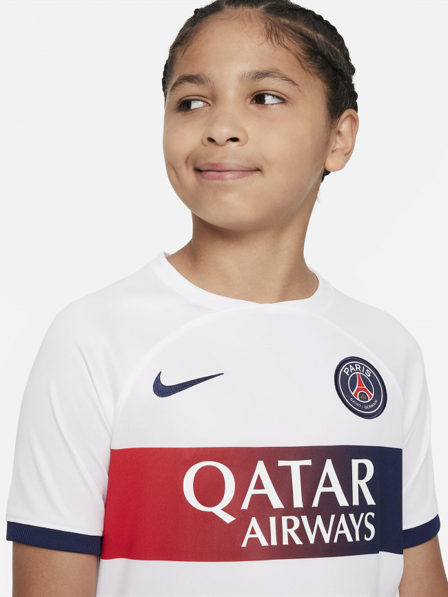 Maillot de football PSG quatar airways blanc enfant - Nike