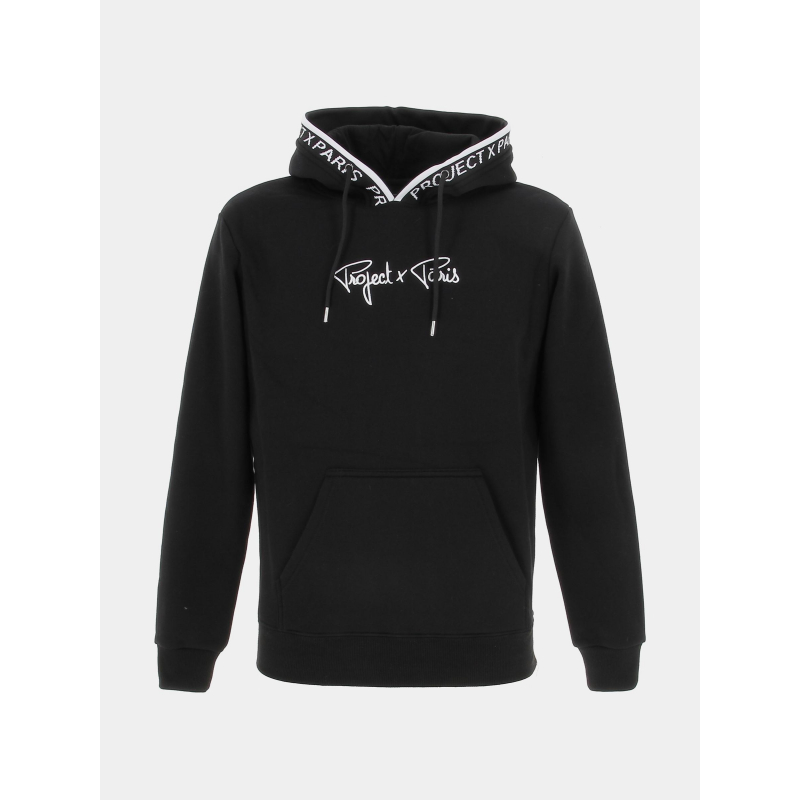 Sweat à capuche logo brodé signature noir enfant - Project X Paris