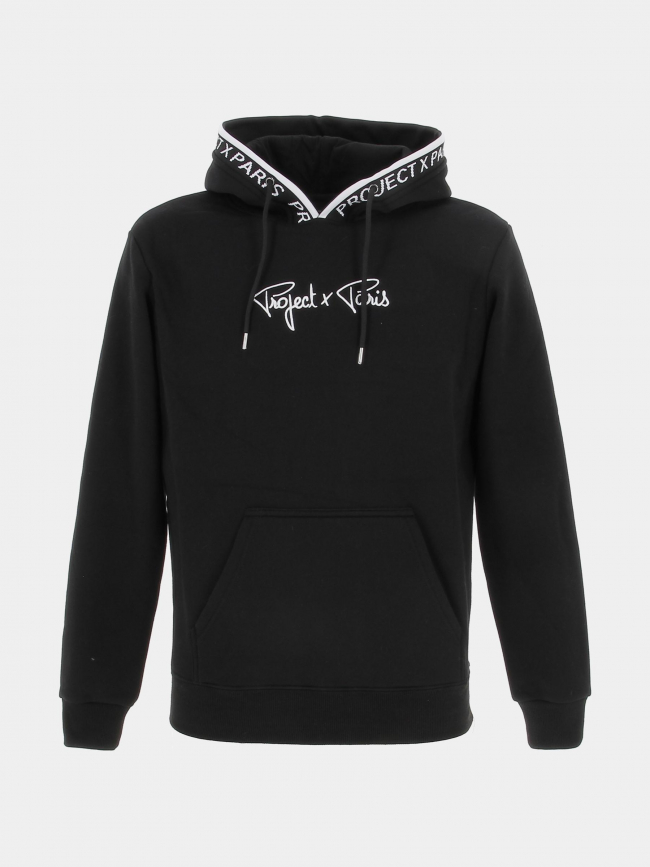 Sweat à capuche logo brodé signature noir enfant - Project X Paris