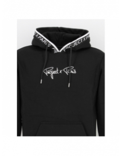 Sweat à capuche logo brodé signature noir enfant - Project X Paris