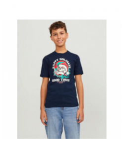 T-shirt christmas skull bleu marine garçon - Jack & Jones