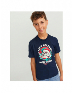 T-shirt christmas skull bleu marine garçon - Jack & Jones