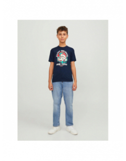 T-shirt christmas skull bleu marine garçon - Jack & Jones