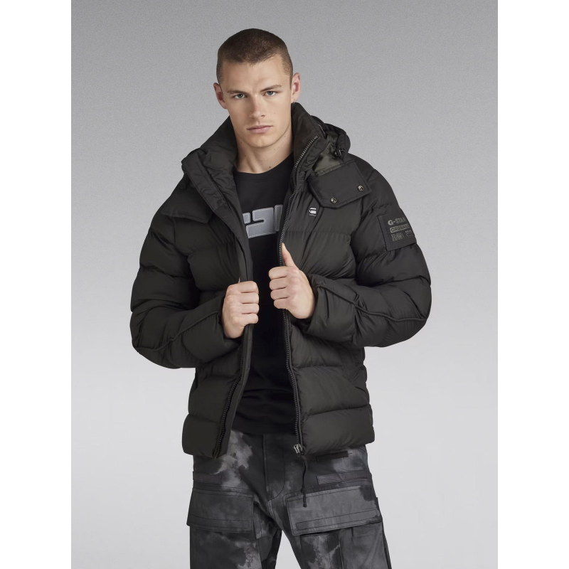 Doudoune uni logo whistler noir homme - G Star