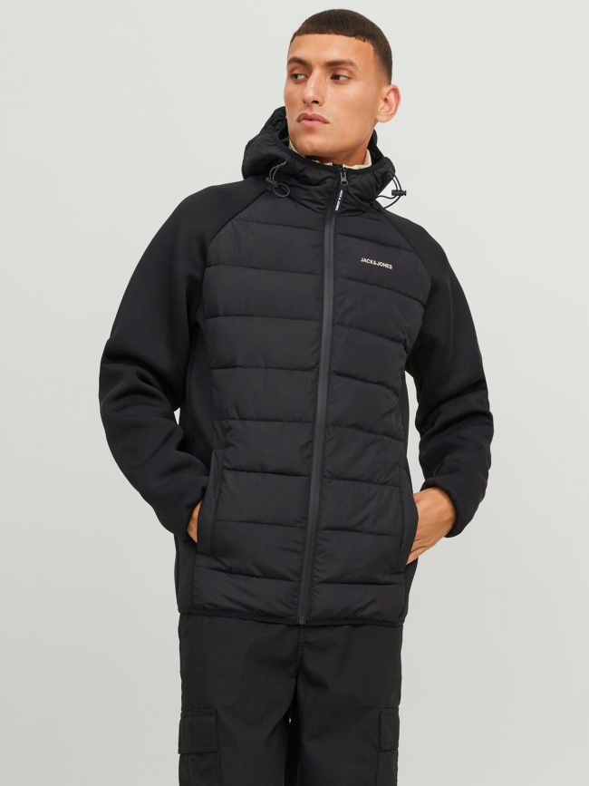 Veste bi-matière dust noir homme - Jack & Jones