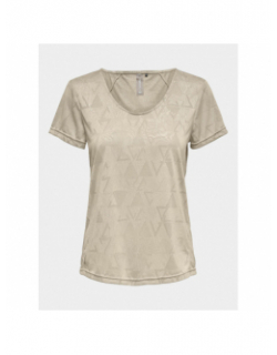 T-shirt de sport play jue beige femme - Only