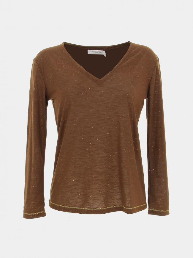 T-shirt manches longues calliopy marron femme - La Petite Etoile