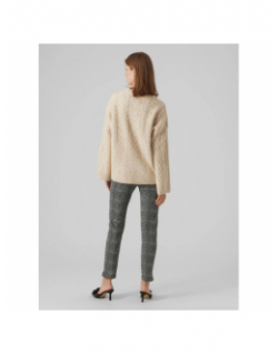 Pull oversize gina moucheté beige femme - Vero Moda