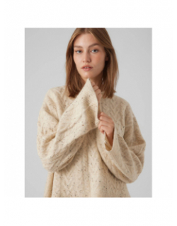 Pull oversize gina moucheté beige femme - Vero Moda