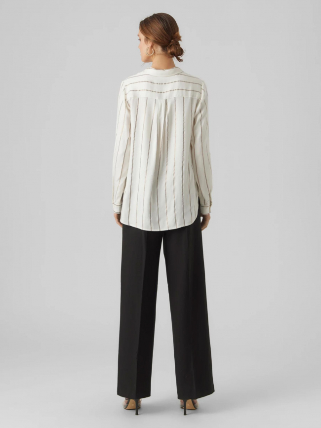 Chemise à rayures pailletées coris blanc femme - Vero Moda