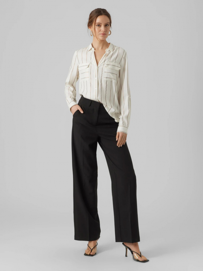 Chemise à rayures pailletées coris blanc femme - Vero Moda