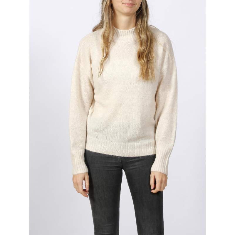 Pull col montant kamara beige femme - Ichi