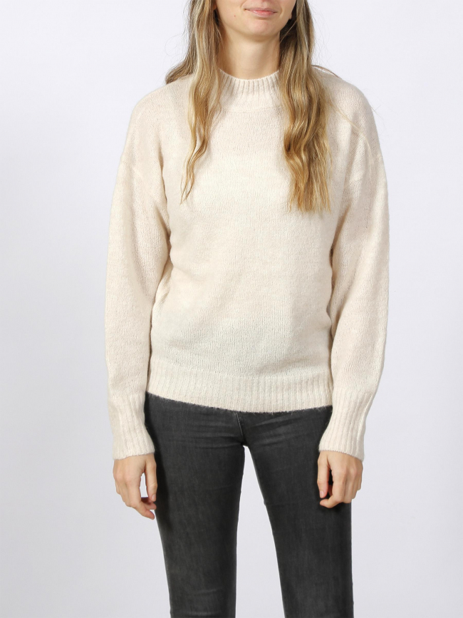 Pull col montant kamara beige femme - Ichi