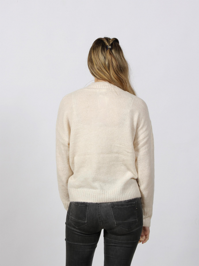 Pull col montant kamara beige femme - Ichi