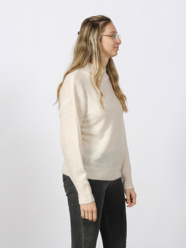 Pull col montant kamara beige femme - Ichi