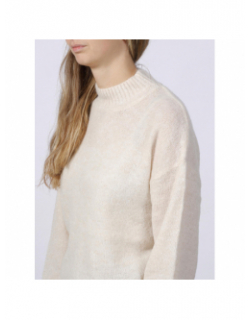 Pull col montant kamara beige femme - Ichi