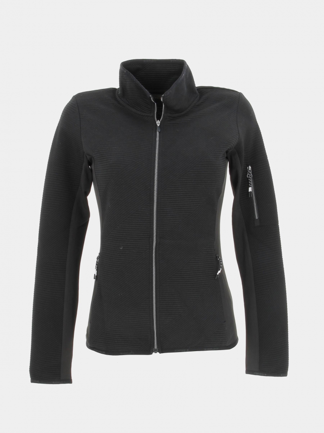 Sweat zippé côtelé ettenheim noir femme - Icepeak