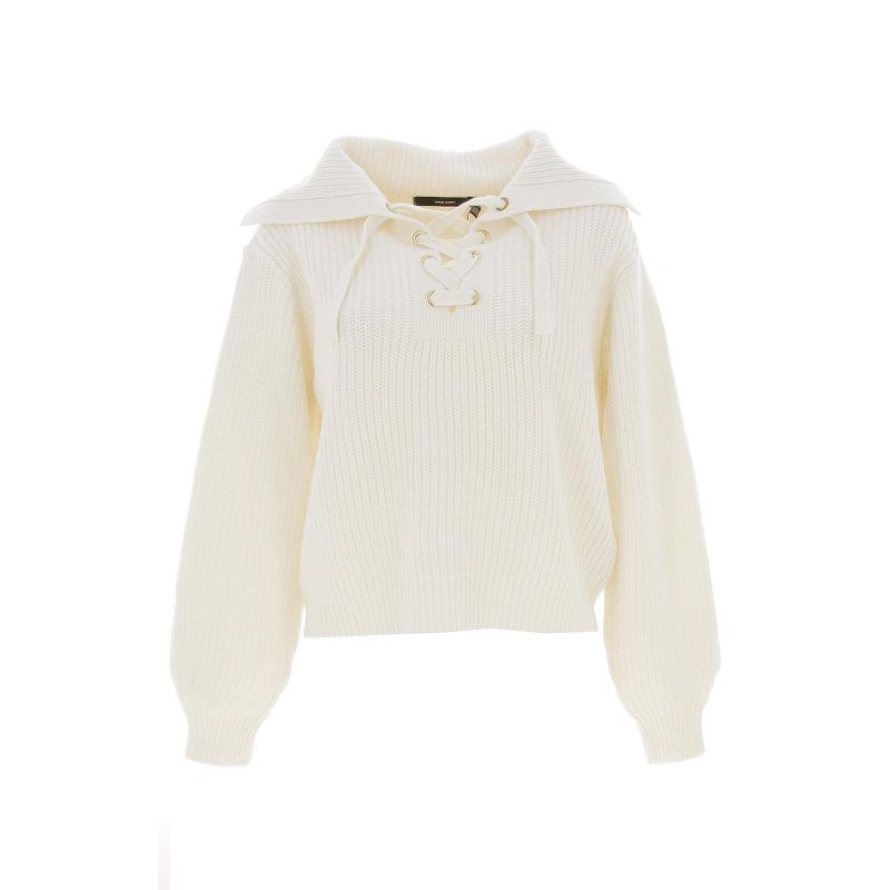 Pull col à lacets lea blanc femme - Vero Moda