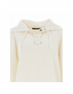 Pull col à lacets lea blanc femme - Vero Moda